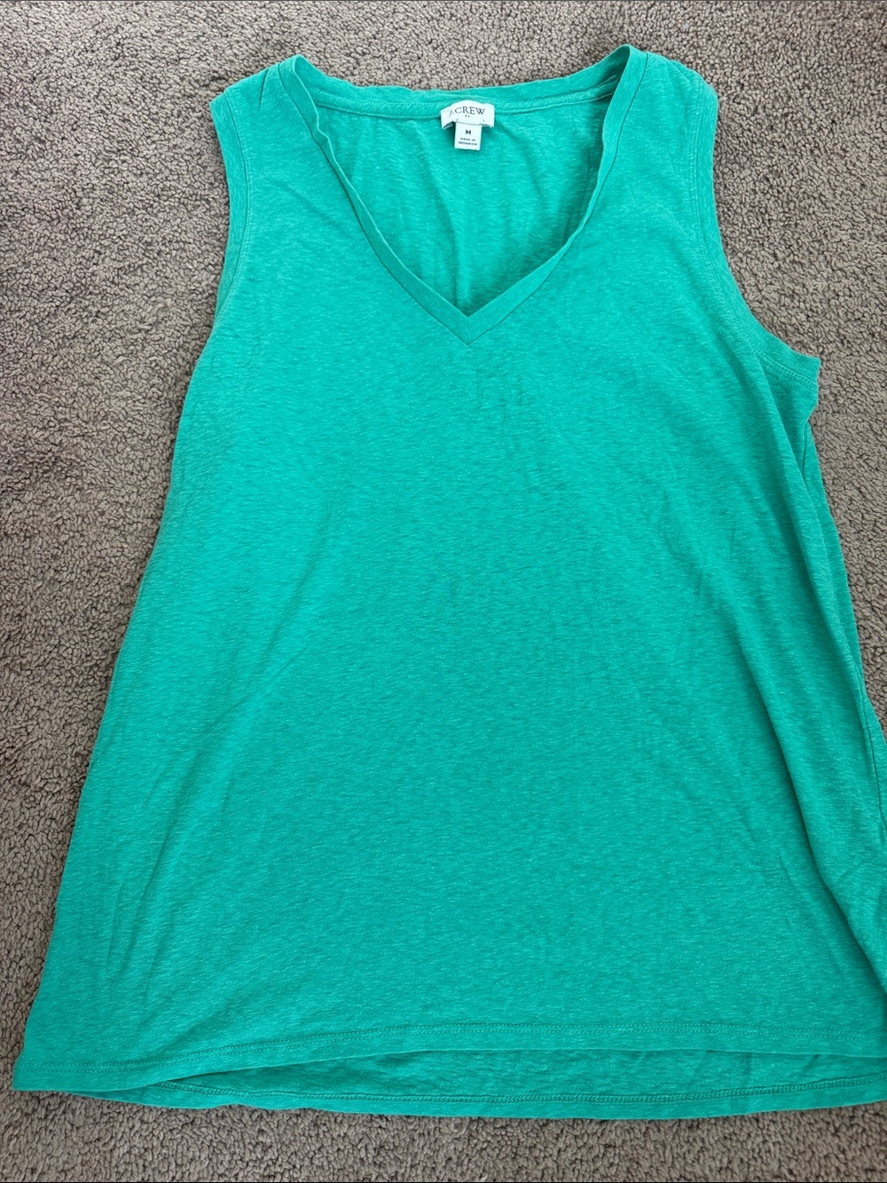 J. Crew Teal V-Neck Sleeveless Tank